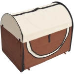 PawHut Hundebox faltbare Hundetransportbox Transportbox für Tier 2 Farben 5 Größen S (46x36x41 cm), kaffeebraun-creme
