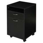 HOMCOM Rollcontainer, Aktenschrank, Bürocontainer mit Schublade, Büroschrank, Aufbewahrung Container, Spanplatte, Schwarz, 40 x 35 x 60 cm