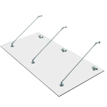 HOMCOM® Vordach Glas Türvordach Vordach Haustür Edelstahl gehärtetes Glas 200x90 cm