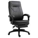 Vinsetto Ergonomischer Bürostuhl mit Fußstütze, Chefsessel, Gepolsterte Rückenlehne, Schwarz, 64 x 64 x 112-120 cm