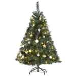 HOMCOM® Weihnachtsbaum Tannenbaum mit Deko 80/120 LEDs 307 Spitzen Ø75 x 120H cm