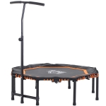 HOMCOM Fitness-Trampolin, Trampolin für Kinder und Erwachsene, Gartentrampolin, Stahl+PP+EVA, Orange+Schwarz, 122 x 122 x 122-138 cm