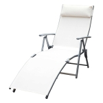Outsunny® Sonnenliege klappbar Strandliege Gartenliege Relaxliege mit Kissen Strand Metall Cremeweiß