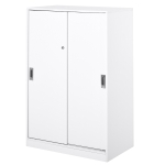 HOMCOM Aktenschrank, Büroschrank, großer Bürocontainer mit 3 Regal, 2 Aufbewahrungsschränke mit Türen, E1 Spanplatte,Weiß, 80 x 40 x 120 cm