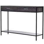 HOMCOM Konsolentisch Eingangstisch Beistelltisch 2 Schubladen Unterregal Stahl Grau 120 x 30 x 81,5 cm