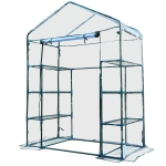 Outsunny Invernadero de Jardín Caseta para Cultivos Plantas Tomates Flores 143x73x195cm Tubo de Acero Cubierta PVC