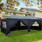Outsunny Pop Up Gazebo 3 x 6m Garden Heavy Duty Marquee Party Tent Wedding Water Resistant Awning Canopy-Coffee(c-2)