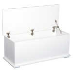 HOMCOM Truhe Aufbewahrungsbox Holzkiste mit klappbarem Deckel Spanplatte Weiß 100 x 40 x 40cm