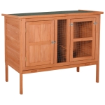PawHut Wooden Rabbit Guinea Pig Hutch Detachable Pet House Animal Cage with Openable Run & Roof Lockable Door Slide-out Tray 146 x 95 x 69cm(c-7)