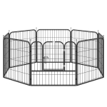 PawHut Heavy Duty 8 Panel Dog Play Pen Pet Playpen for Puppy Rabbit Enclosure Foldable Indoor Outdoor 80 x 80 cm