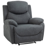HOMCOM Sillón Reclinable Manualmente 150 Grados Butaca Tapizada Ergonómica con Reposabrazos y Reposapiés Acolchado Grueso de Esponja Soporta hasta 150 kg 97x96x105,5 cm Gris