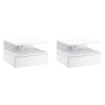 HOMCOM Set de 2 Mesitas de Noche Flotantes con 1 Cajón y Estante Abierto Diseño Moderno Montado en la Pared 35x32x22,5 cm Blanco