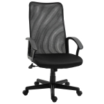 Fauteuil de bureau ergonomique pivotant hauteur réglable tissu maille noir