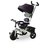 HomCom Triciclo para Crianças com Capota– Cor: Roxo e Branco– Ferro, Plástico e Tela– 92 x 51 x 110 cm