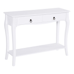 HOMCOM Mesa Consola para Salón Aparador de Entrada con 2 Cajones y Estante Inferior 100x33x75cm Blanco