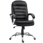Vinsetto Lumbar Support Adjustable Height Office Chair Rock 360° Rolling Black