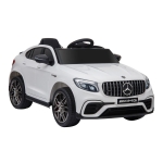 HOMCOM Coche Eléctrico para Niño +3 Años con Mando a Distancia Con Música y Luces Doble Apertura de Puerta Batería 12V Carga 30kg 115x70x55cm Blanco