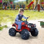HOMCOM Quad Eléctrico Infantil Coche Eléctrico para +3 Años Cuatrimoto Batería 12V con Luces y Sonido 103x68x73cm Rojo