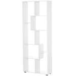 HOMCOM 8-Shelf Particle Board Bookcase Corner Bookshelf w/ Melamine Surface Foot Pads White
