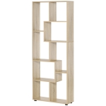 HOMCOM 8-Shelf Particle Board Bookcase Corner Bookshelf w/ Melamine Surface Foot Pads Oak Tone
