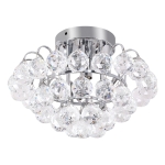 HOMCOM 30x30cm K9 Crystal Droplets Ceiling Pendant Light Silver