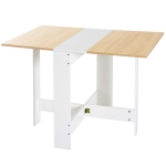HOMCOM Wooden Folding Drop Leaf Table Dining Workstation Computer Desk-Oak White