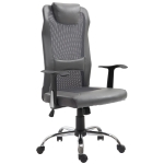 Vinsetto High Back Mesh Office Chair, PU Leather-Grey