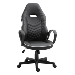 Vinsetto Executive PU Leather Office Gaming Chair Adjustable Height Padded Seat w/ Wheels White