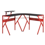 HOMCOM Corner Gaming Desk for Home Office w/ Monitor Stand Cup Holder Headphone Hook