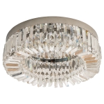 HOMCOM Crystal Ceiling Light Modern Chandeliers Stainless Steel Pendant Lights Silver