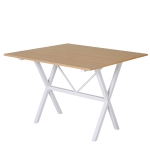 HOMCOM Folding Dining Table MDF Top Metal Frame Kitchen Expandable Table 6 Person Oak