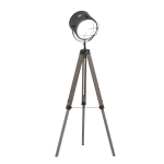 HOMCOM Pine Wood Tripod Spotlight Floor Lamp Grey