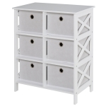 HOMCOM Non-Woven Fabric 6-Drawer MDF Bedroom Cabinet White