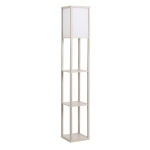 HOMCOM MDF 3-Tier Shelves Floor Lamp Oak/White