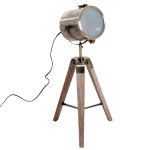 HOMCOM Vintage Tripod Floor Lamp, 33L, Adjustable Height-Wood/Bronze Colour