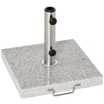 Outsunny Base de Sombrilla Exterior Universal 29 kg de Mármol con 2 Ruedas y Asa de Transporte Tubo de Ø35/38/48 mm Soporte de Parasol para Jardín Balcón Patio 42x42x36 cm Gris