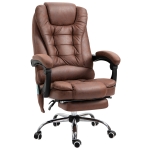 Vinsetto Distressed Leather-Look 6-Point Massage Office Chair Brown