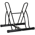 HOMCOM Soporte de Estacionamiento para 2 Bicicletas Garaje Interior Exterior Estable Portátil Almohadilla Antideslizante 60x54x57cm