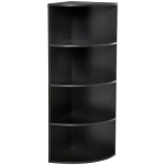 HOMCOM Four-Tier Corner Bookshelf - Black