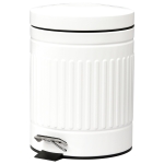 HOMCOM 5L Round Steel Pedal Bin White