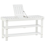 HOMCOM MDF Hidden Storage Slatted Shoe Rack White