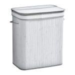 HOMCOM 100L Flip Lid Bamboo Laundry Basket Grey