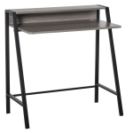 HOMCOM Industrial-Style Open Writing Desk, with Top Shelf - Grey