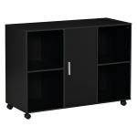 Vinsetto Mobile Printer Stand File Cabinet 360 Degree Casters E1 Particle Board Black