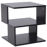 HOMCOM 2-Tier Side Table, 40Lx40Wx43H cm-Black