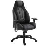 Vinsetto PU Leather Upholstered Adjustable-Sit Home Office Chair Grey/Black