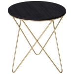 HOMCOM Crossed Hairpin Legged Side Table - Black & Gold Tone