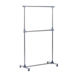 HOMCOM Heavy Duty Clothes Hanger W/Wheels-Silver/Grey