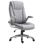 Vinsetto PU Leather Office Chair Ergonomic Chair 360° Rotation w/ Headrest in Grey
