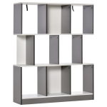 HOMCOM 3-Tier Multifunctional Bookcase Storage Unit Display Shelf Grey and White